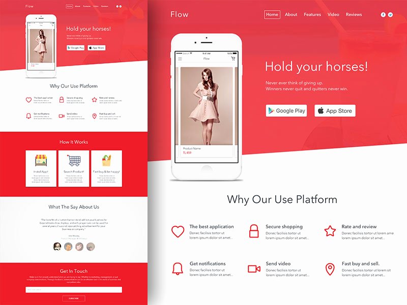 Mobile Landing Page Template Awesome App Landing Page Template Sketch Freebie Download Free