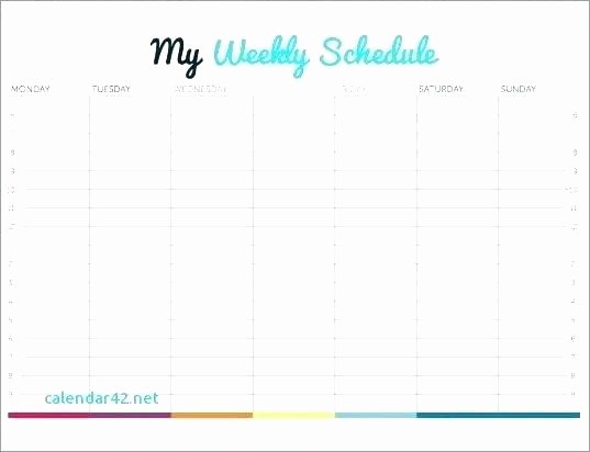 Monday to Friday Schedule Template Awesome Monday Friday Schedule Template 63 Best Of Weekly