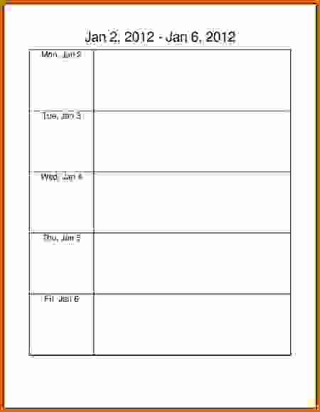 Monday to Friday Schedule Template Beautiful 11 Monday Through Friday Printable Calendar