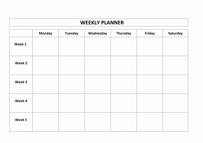 Monday to Friday Schedule Template Elegant Free 2016 Monday to Friday Calendar Template Free