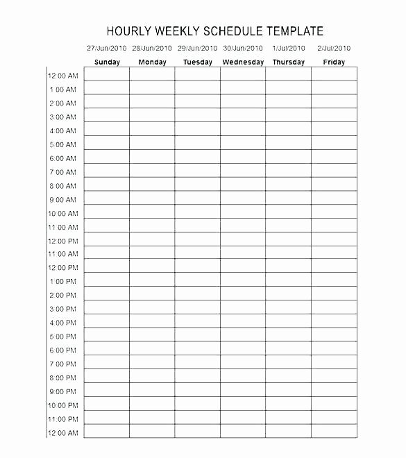 Monday to Friday Schedule Template New Monday Through Friday Calendar Template