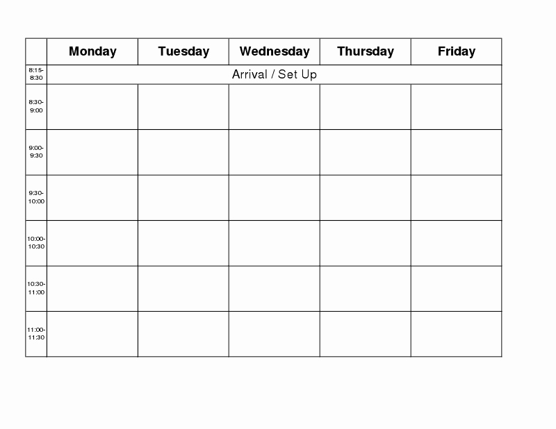 Monday to Friday Schedule Template Unique Carrie S Speech Corner Back to School Week Getting