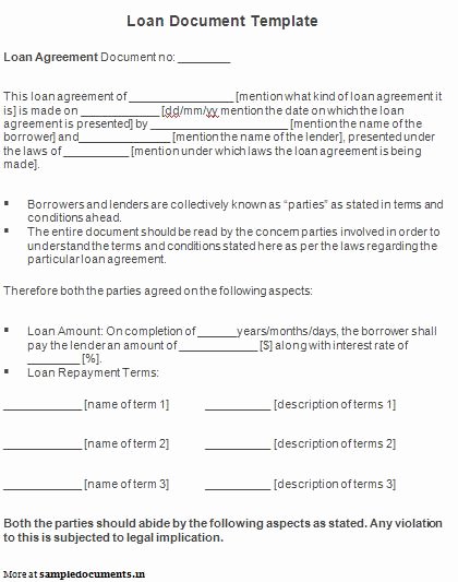 Money Loan Contract Template Free Unique Free Printable Personal Loan Agreement form Generic
