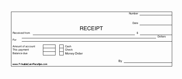Money order Receipt Template Awesome Three Identical Horizontal Cash Receipts Print Out Per