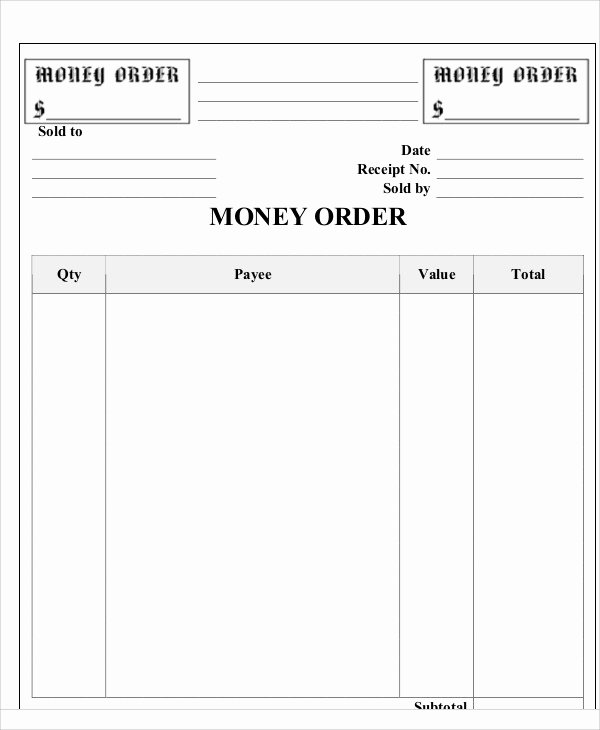Money order Receipt Template Beautiful 5 order Receipt Templates Free Sample Example format