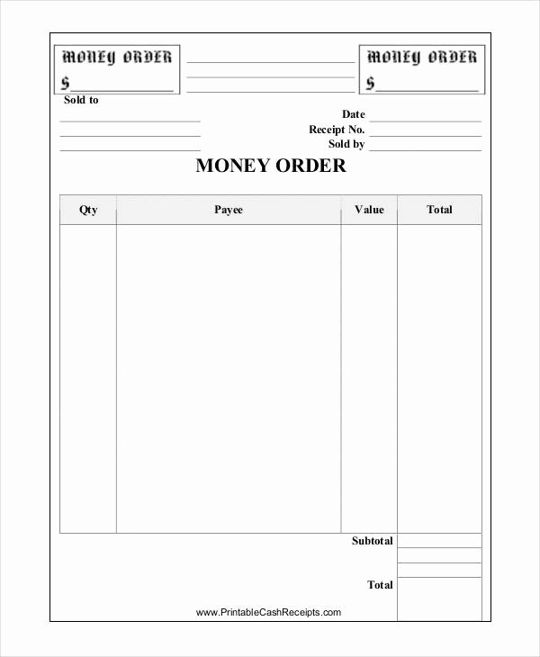 Money order Receipt Template Beautiful 7 order Receipt Templates – Examples In Word Pdf