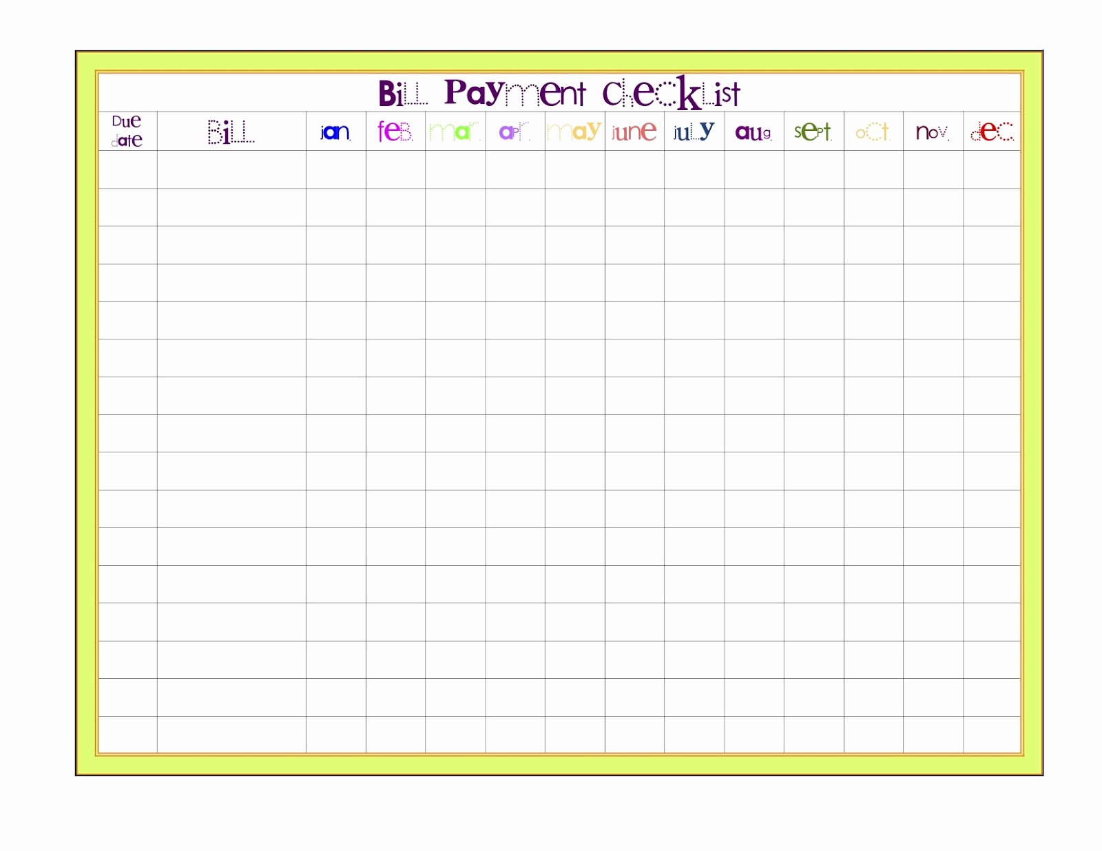 Monthly Bill Calendar Template Best Of Excel Monthly Bill Payment Template Monthly Bud