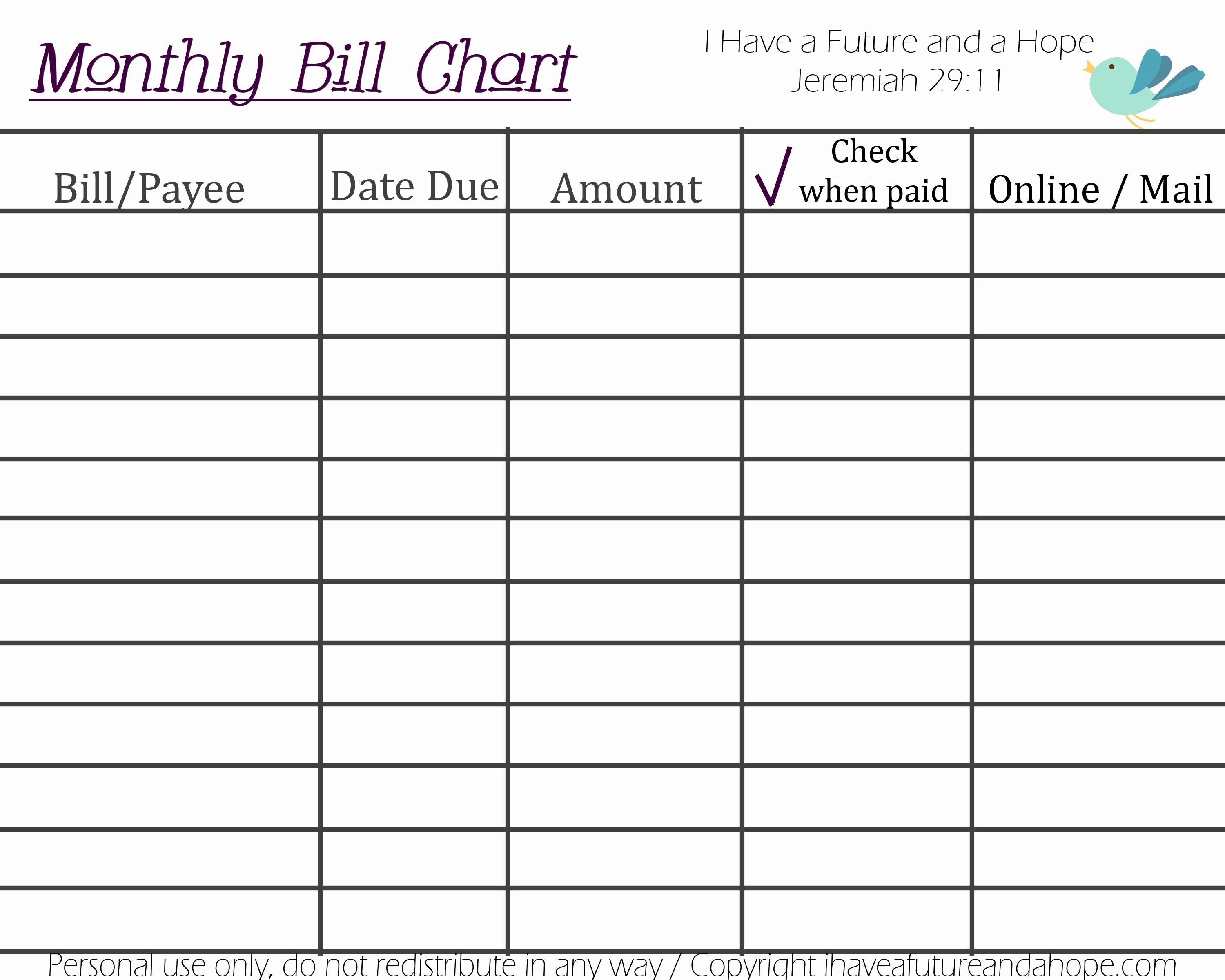 Monthly Bill Calendar Template Inspirational Blank Monthly Calendar for Bill Pay Printable 2018