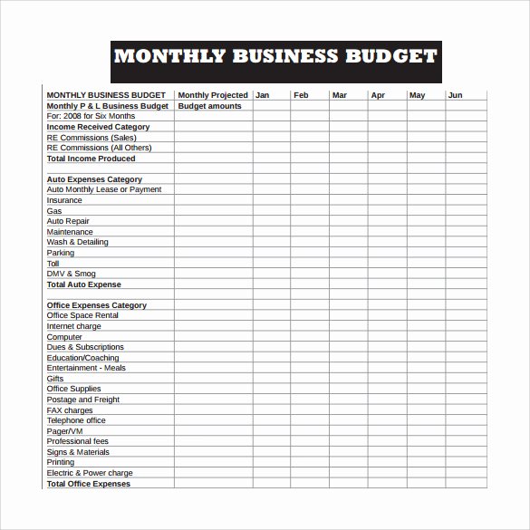 Monthly Business Budget Template Unique 10 Sample Business Bud Templates