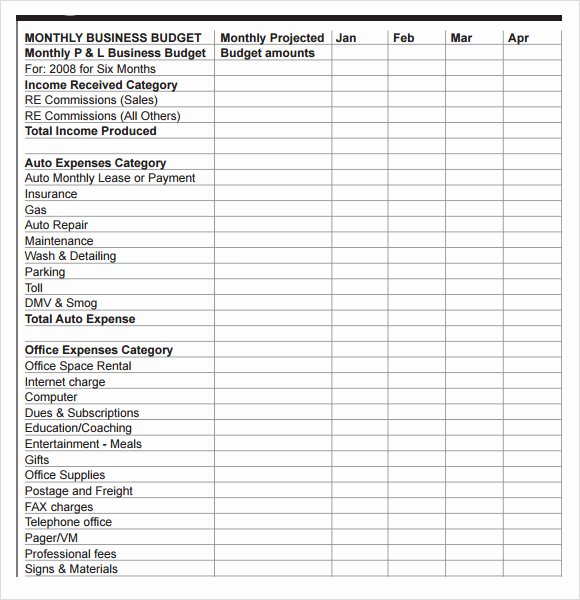 Monthly Business Budget Template Unique 8 Business Bud Samples