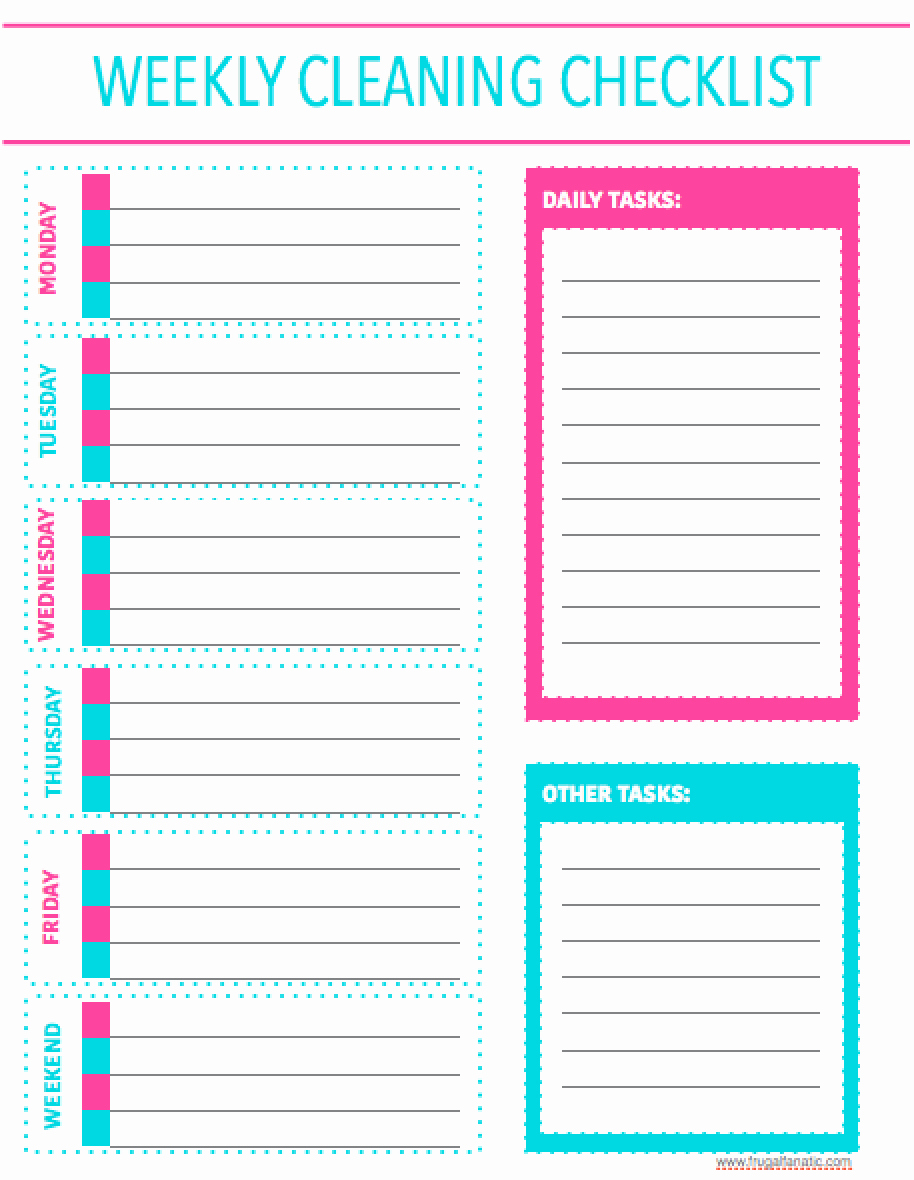 Monthly Cleaning Schedule Template Beautiful Free Printable Weekly Cleaning Checklist Sarah Titus