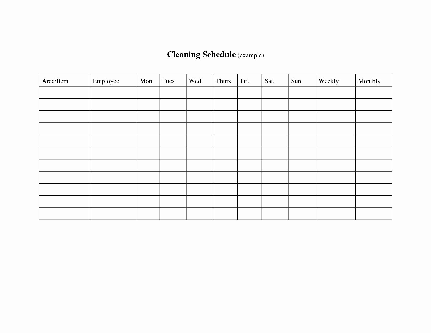 Monthly Cleaning Schedule Template Lovely 11 Best Of Worksheet for A Service Business