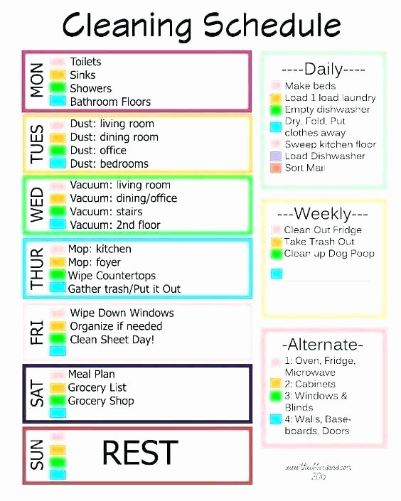 Monthly Cleaning Schedule Template Luxury Monthly House Cleaning Schedule Best Housekeeping format