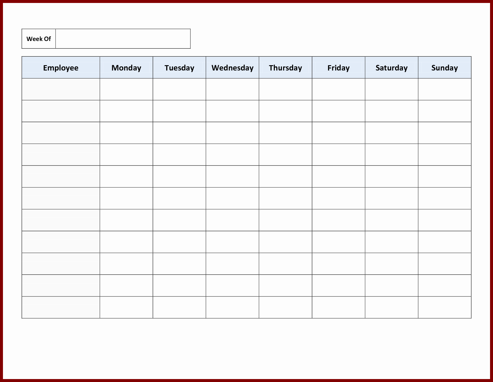 Monthly Employee Schedule Template Excel Awesome Monthly Employee Work Schedule Template Excel and 13 Free