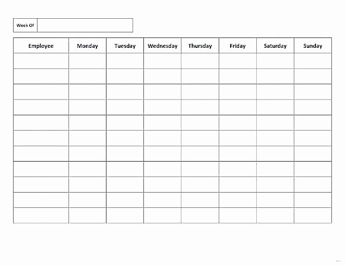 Monthly Employee Shift Schedule Template Unique Weekly Work Schedule Template Daily Divine Printable