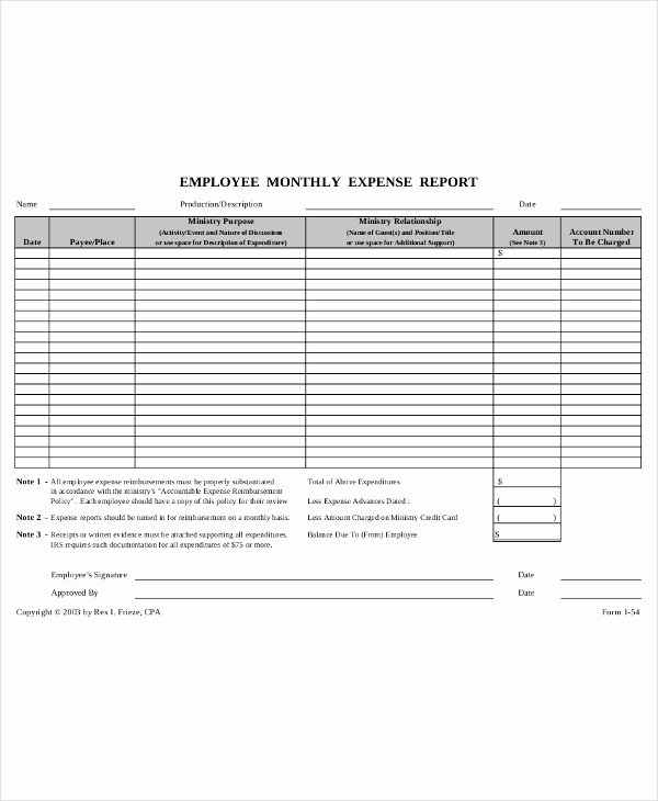 Monthly Expense Report Template Awesome 26 Expense Report Samples