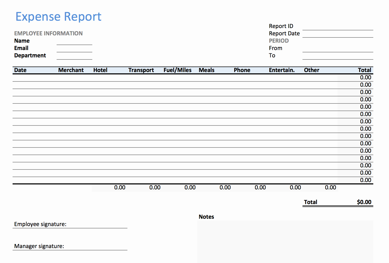 Monthly Expense Report Template Excel Awesome Simple Monthly Expense Report Template for Excel Semi