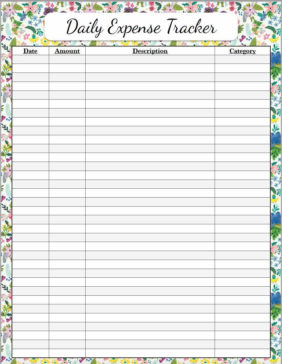 Monthly Expense Tracker Template Unique Free Bud Ing Printables Expense Tracker Bud &amp; Goal