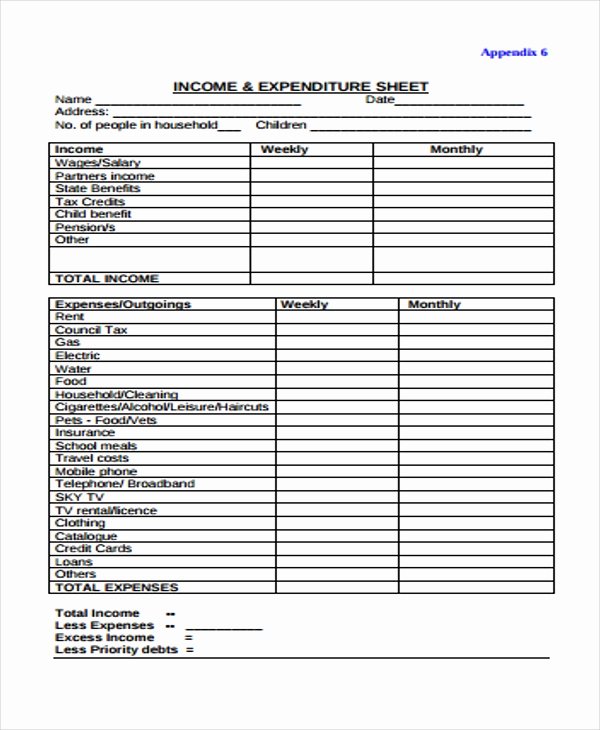 Monthly Income and Expense Template Elegant 32 Expense Sheet Templates In Pdf