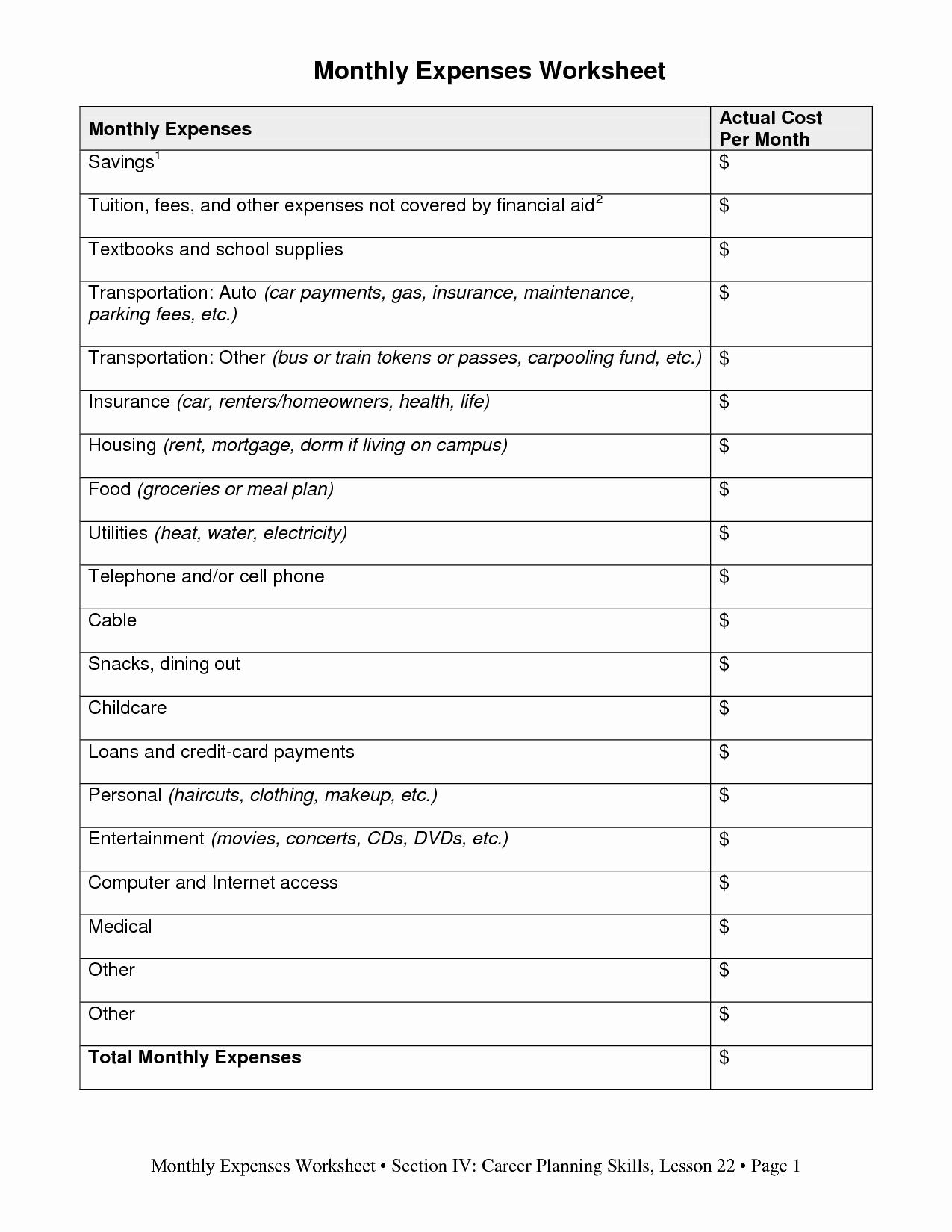 Monthly Income and Expense Template Fresh 18 Best Of Printable Monthly Spending Worksheet