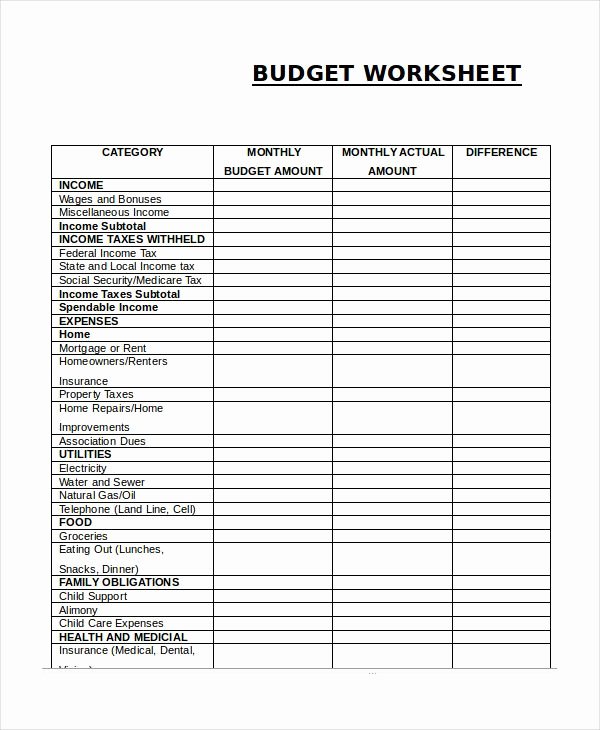 Monthly Income and Expense Template New Monthly Bud Worksheet Simple Monthly Bud Template
