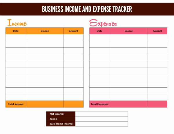 Monthly Income and Expenses Template Lovely Free Business In E Worksheet and Google Doc