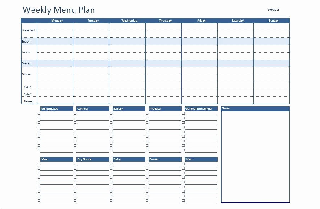 Monthly Meal Planner Template Best Of Meal Plan Template Excel