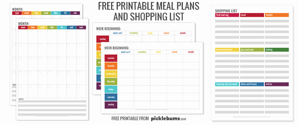 Monthly Meal Planner Template Fresh Monthly Menu Plan Printable Picklebums