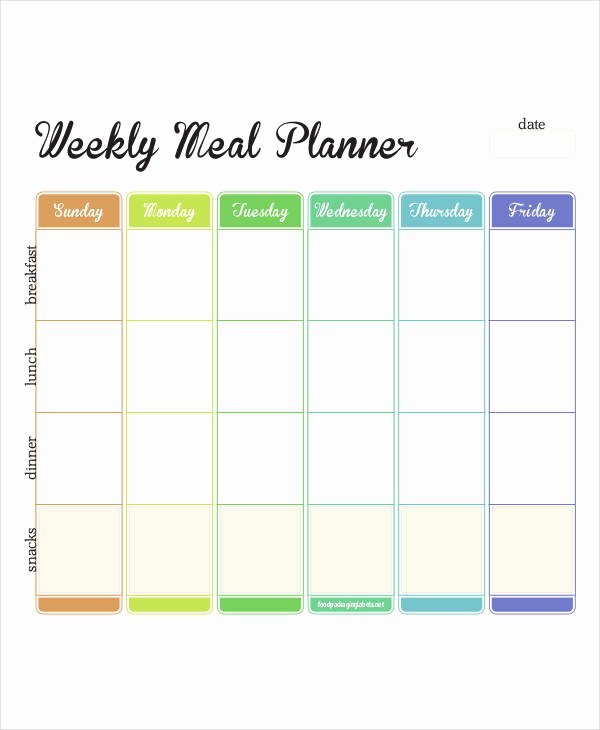 Monthly Meal Planner Template Lovely Printable Weekly Planner 9 Free Pdf Documents Download