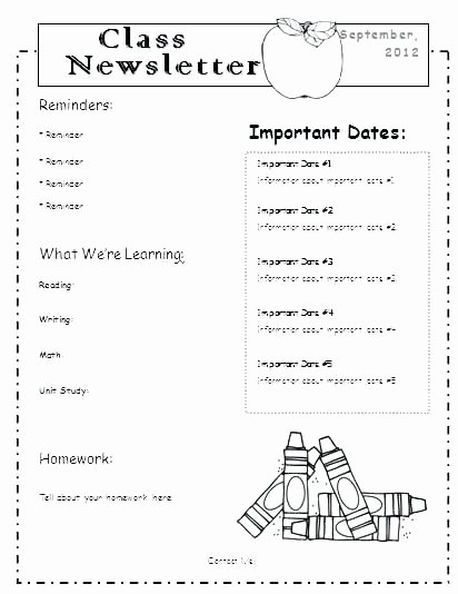 Monthly Newsletter Template for Teachers Inspirational Free Classroom Newsletter Templates Template 9 Word