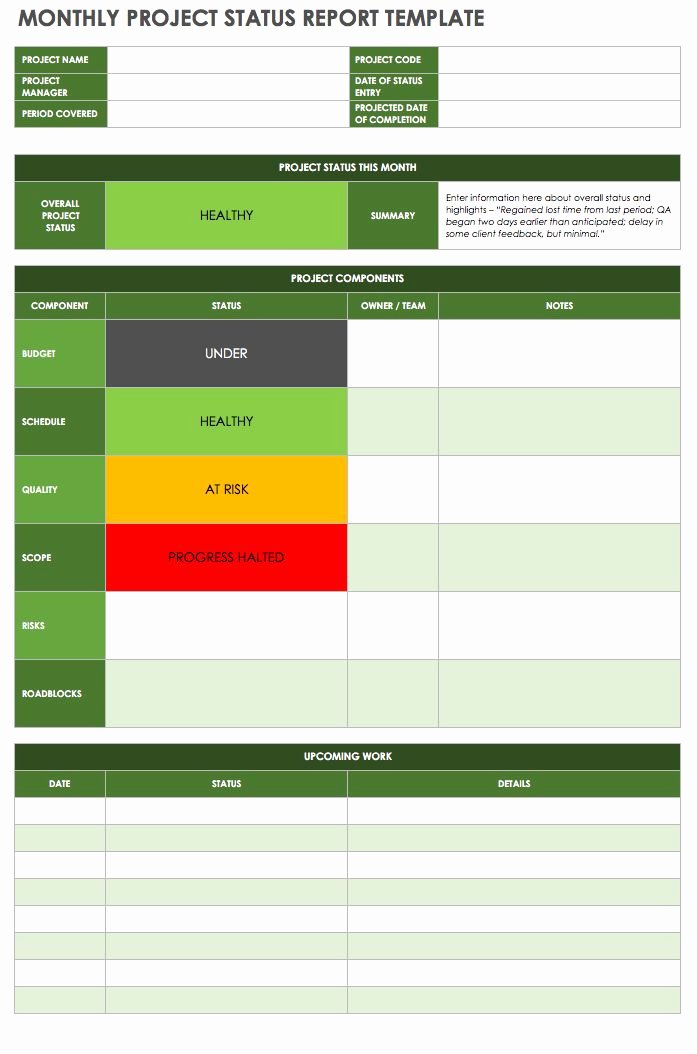 Monthly Operations Report Template Lovely How to Create An Effective Project Status Report