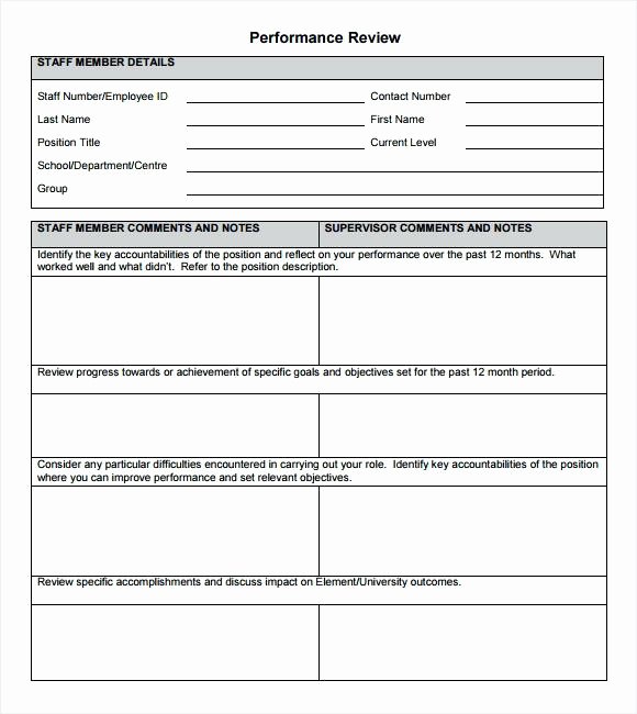 Monthly Performance Review Template Fresh Trump Blue 6 Month Performance Review Template Employment