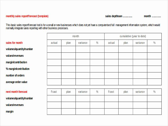 Monthly Sales Report Template Excel Unique 17 Sales order Templates Word Docs