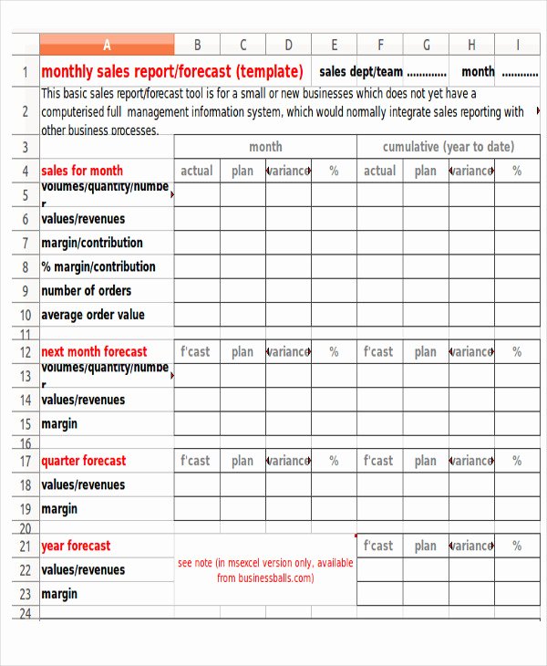 Monthly Sales Report Template Fresh 10 Sample Sales Reports