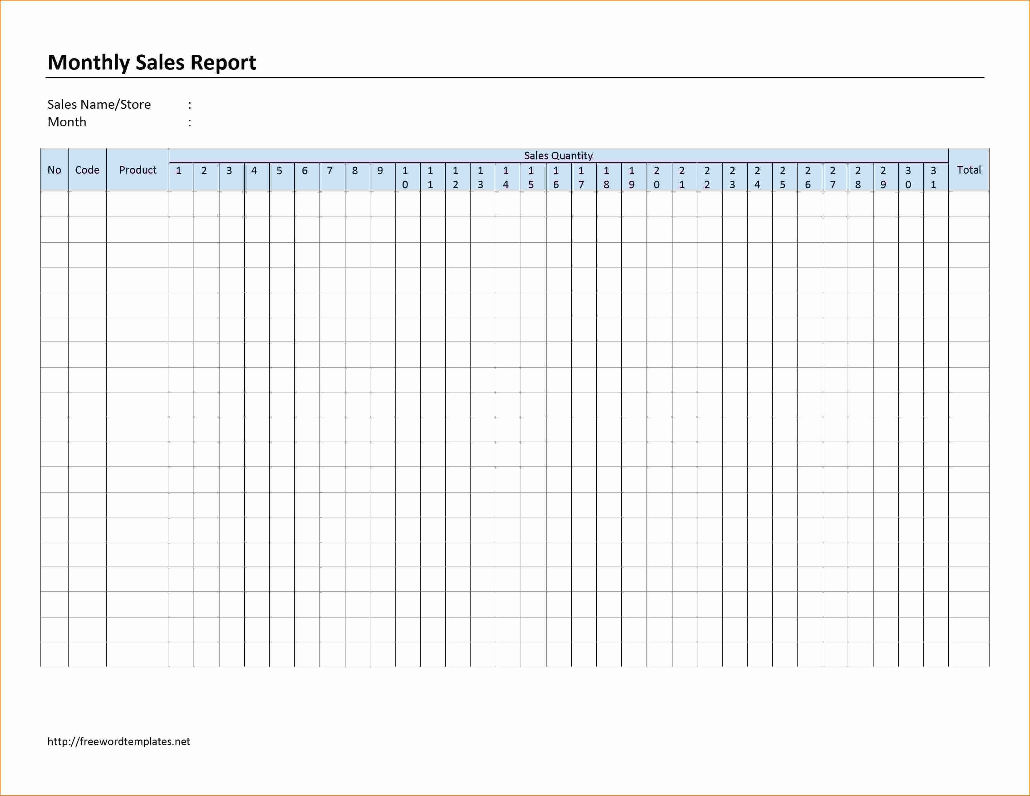 Monthly Sales Report Template New 6 Sales Report Template