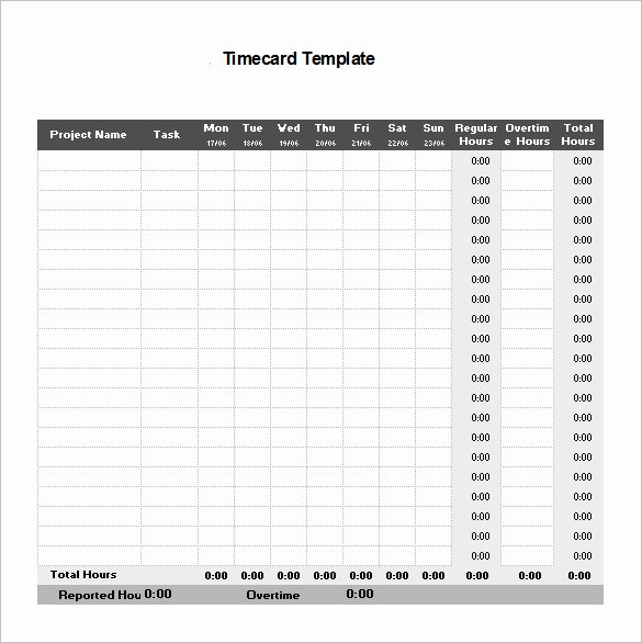 Monthly Time Card Template Luxury 8 Printable Time Card Templates – Free Word Excel &amp; Pdf