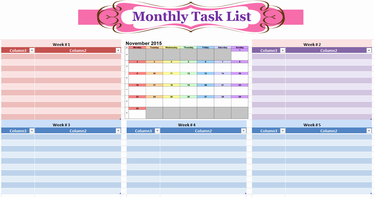 Monthly to Do List Template Luxury 17 Free Monthly to Do List Templates Ms Fice Documents