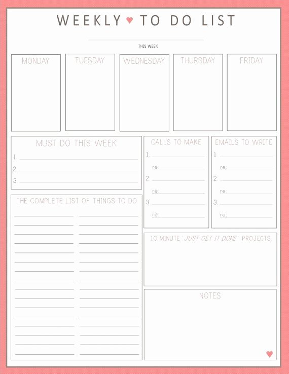 Monthly to Do List Template Luxury 6 Best Of Printable Weekly Planner to Do List