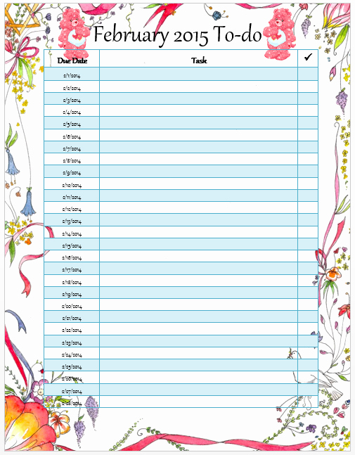 Monthly to Do List Template New Monthly to Do List Template Microsoft Word Templates