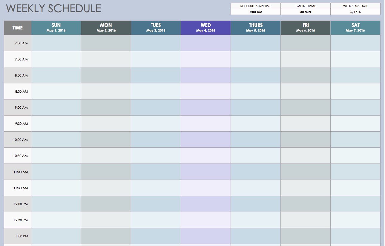 Monthly Work Schedule Template Excel Lovely Free Weekly Schedule Templates for Excel Smartsheet