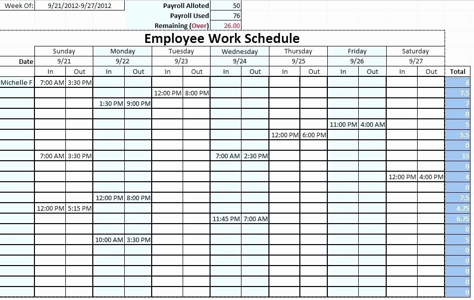 Monthly Work Schedule Template Excel Unique Monthly Employee Work Schedule Template Excel source