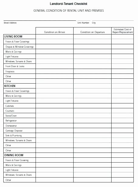 Move Out Cleaning Checklist Template Fresh Free Landlord Tenant Move In Checklist Template Printable