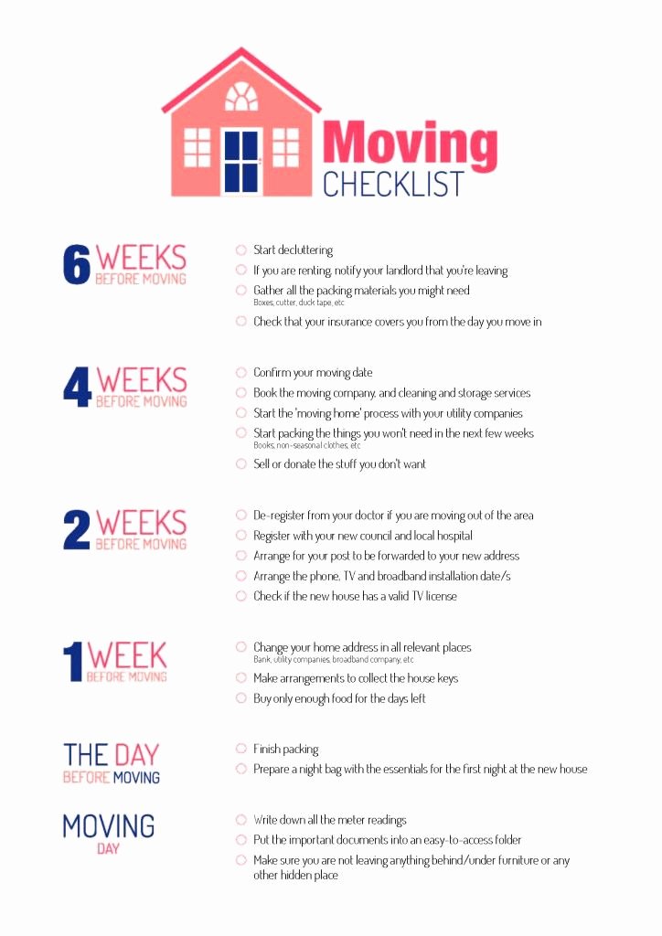 Move Out Cleaning Checklist Template Lovely Checklist for Moving House Moving Made Easy