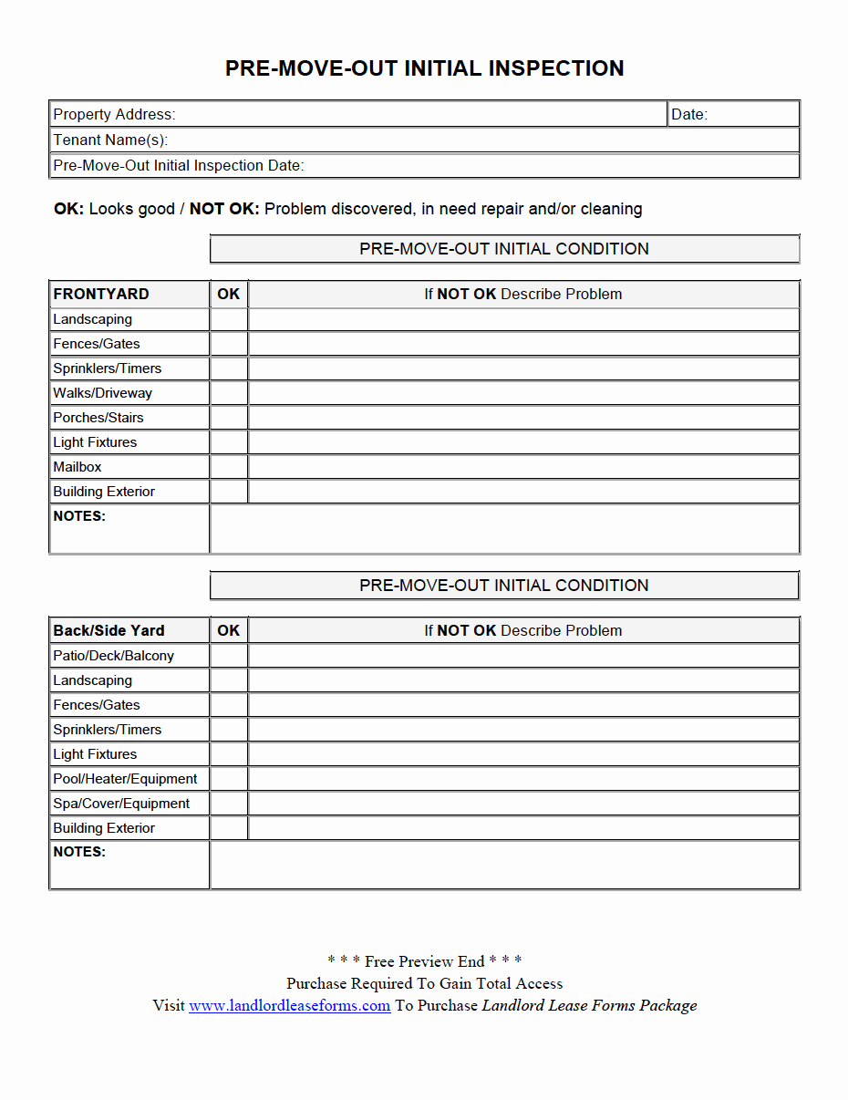 Move Out Cleaning Checklist Template Luxury Landlord Lease forms Residential Lease Agreements