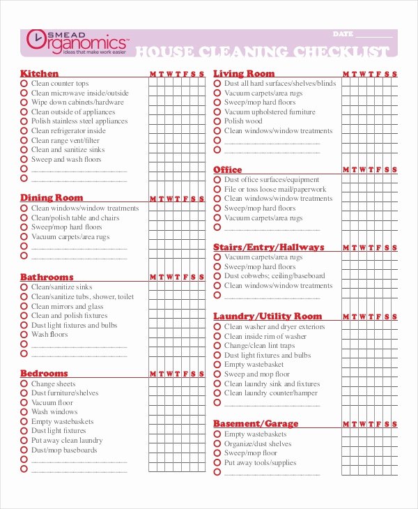 Move Out Cleaning Checklist Template New Checklist Template 19 Free Word Excel Pdf Documents