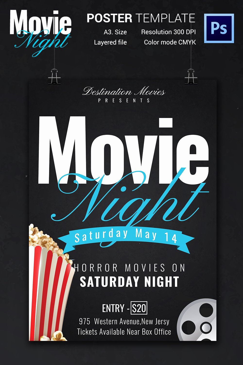 Movie Poster Design Template Fresh Movie Night Flyer Template 25 Free Jpg Psd format