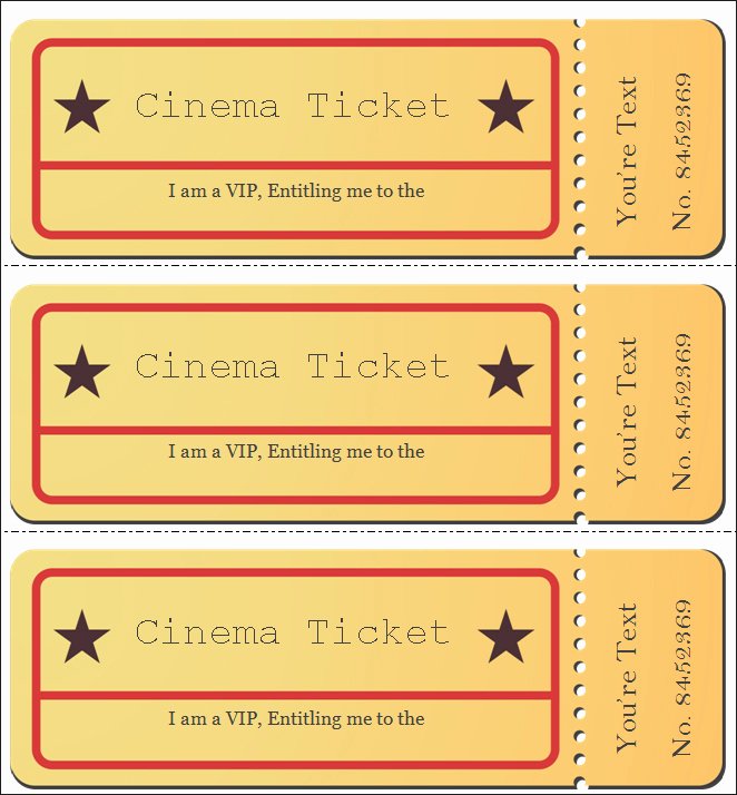 free movie ticket templates