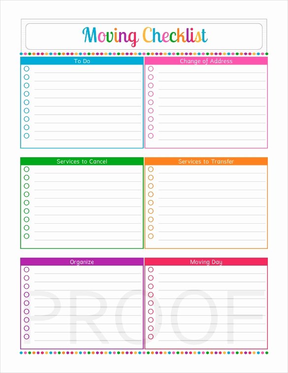Moving Checklist Printable Template Awesome Moving Checklist Template 20 Word Excel Pdf Documents