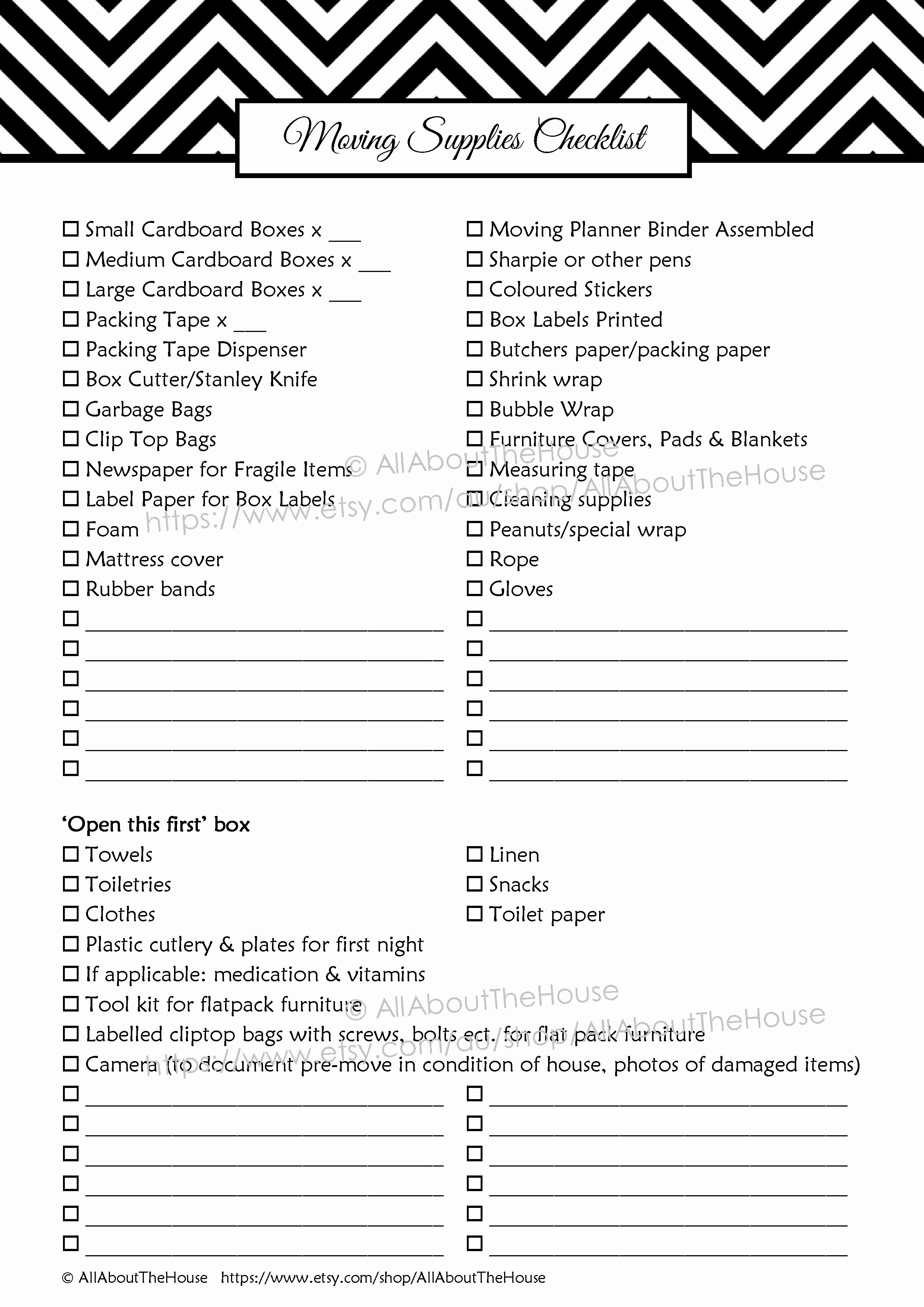 Moving Checklist Printable Template Awesome Moving Planner – Editable
