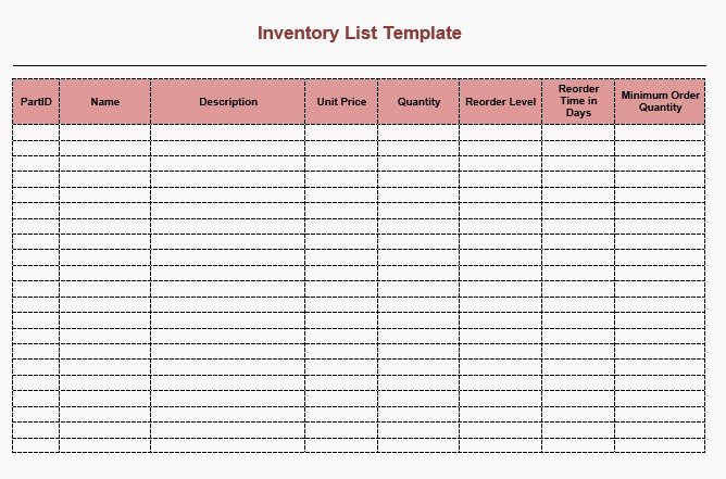 Moving Inventory List Template Elegant 8 Free Sample Moving Inventory List Templates Printable